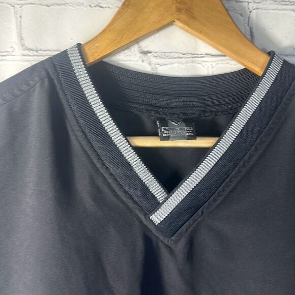 Vintage Nike Golf XL Sleeveless V Neck Pullover Windbreaker Vest Black Pockets - Picture 3 of 8